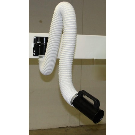 4' 4 Extractor Arm C/w 4diameter Hose, Flanged Capture Hood And Wall Bracket